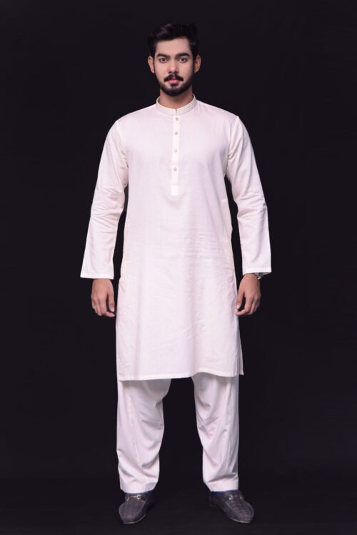 Firdous Peach Embroidery Kurta Shalwar Blended