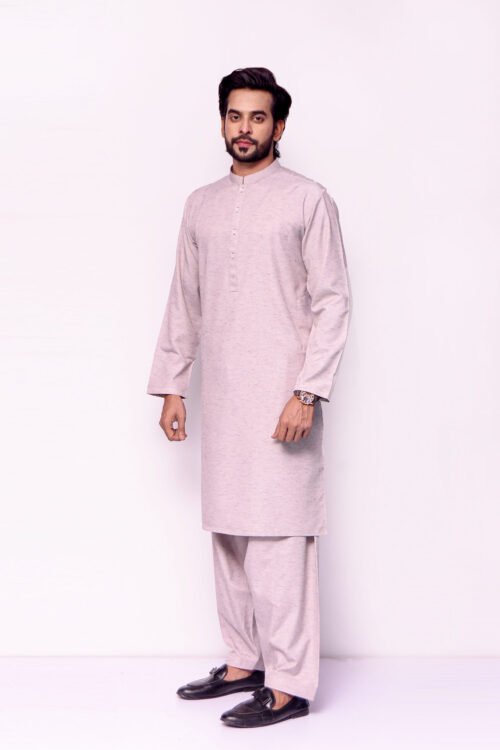 Firdous Light Pink Basic Kurta Shalwar Blended