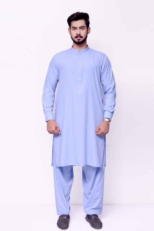 Firdous Sky Blue Basic Kurta Shalwar Blended