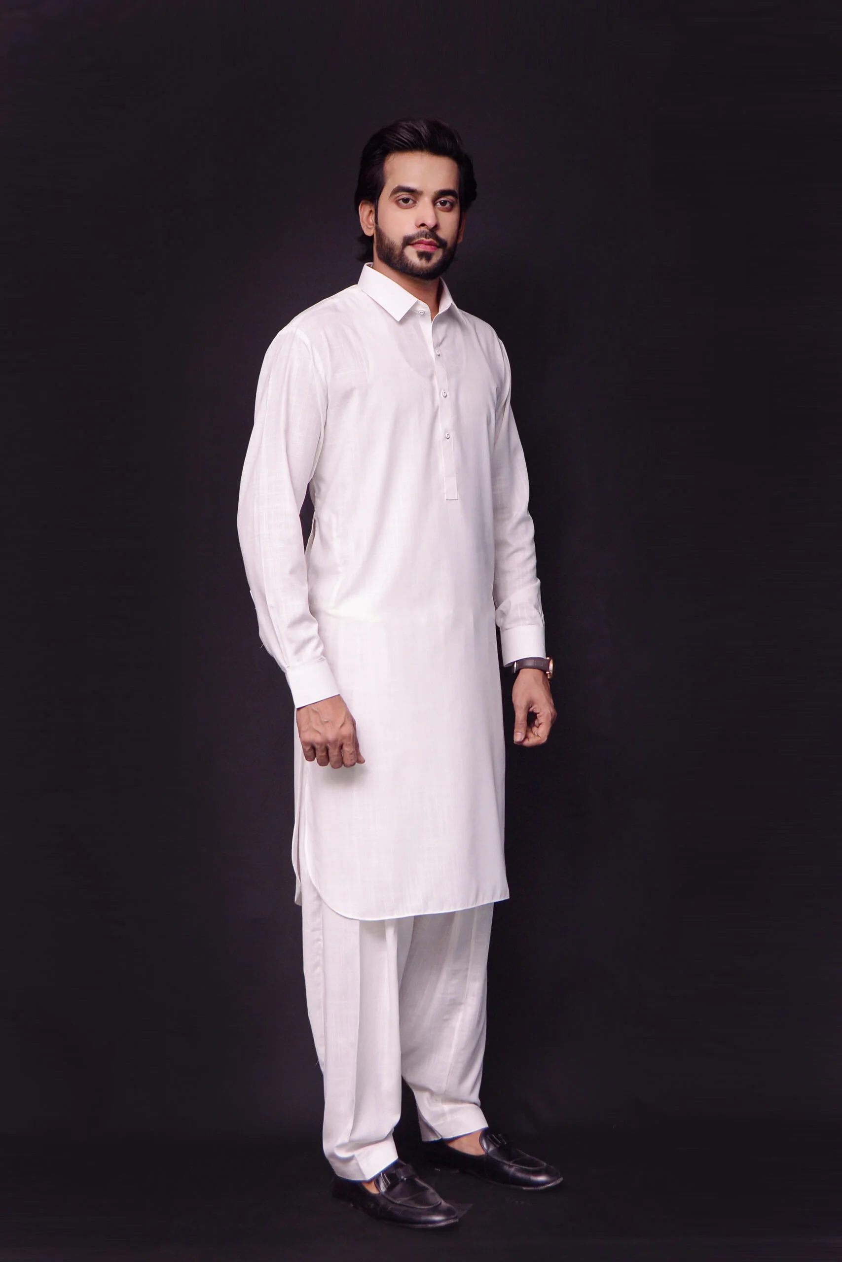 Basic White Color Shalwar Kameez In Wash & Wear