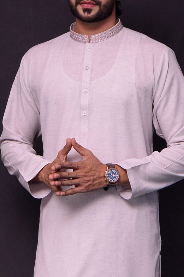 Firdous Peach Embroidery Kurta Shalwar Wash & Wear - Image 5