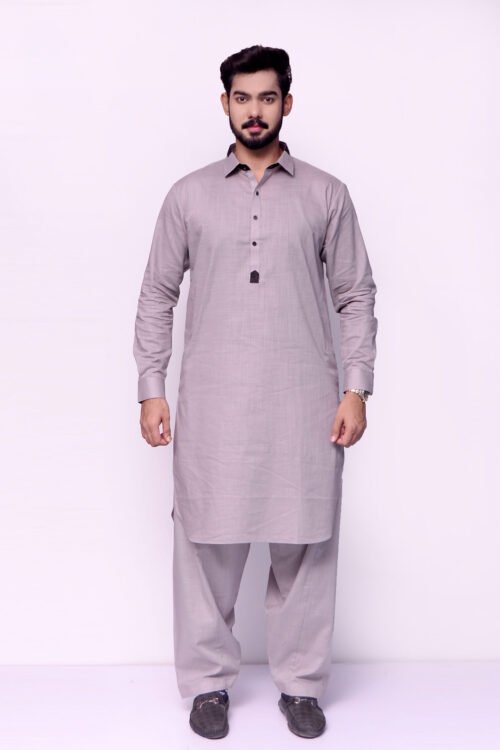 Firdous Gray Styling Kameez Shalwar Cotton