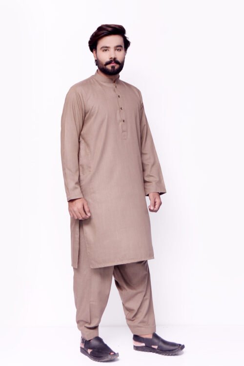 Firdous Brown Basic Kurta Shalwar Wash & Wear