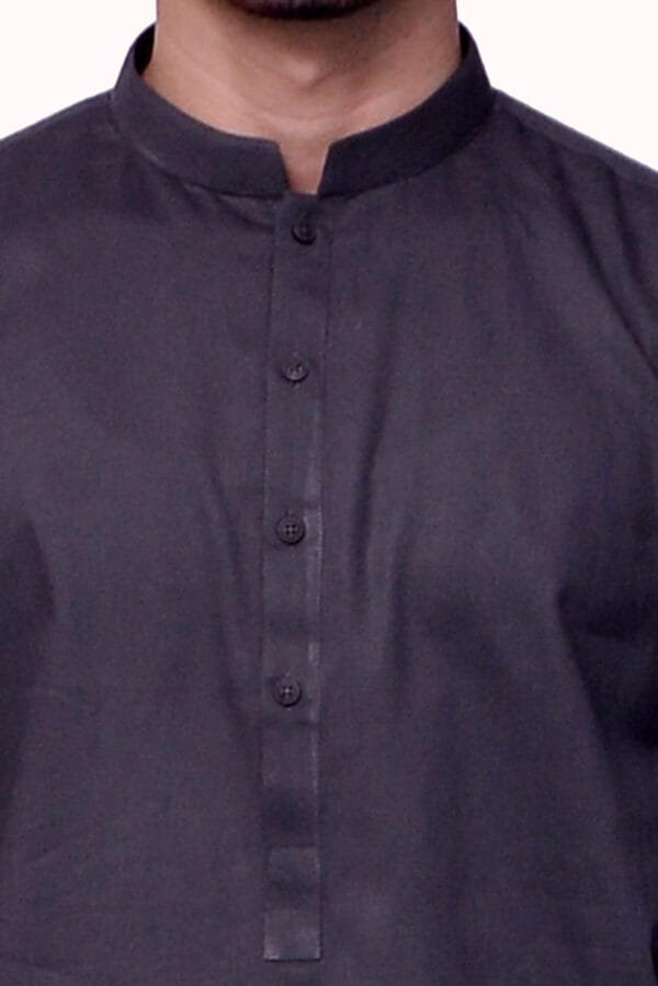 Firdous Charcoal Basic Kurta Shalwar Blended - Image 4