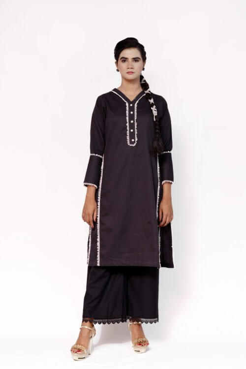 Firdous Black Kurti Trouser Cotton