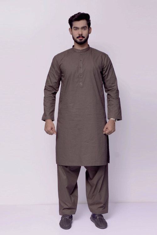 Firdous Sea Wood Embroidery Kurta Shalwar Cotton