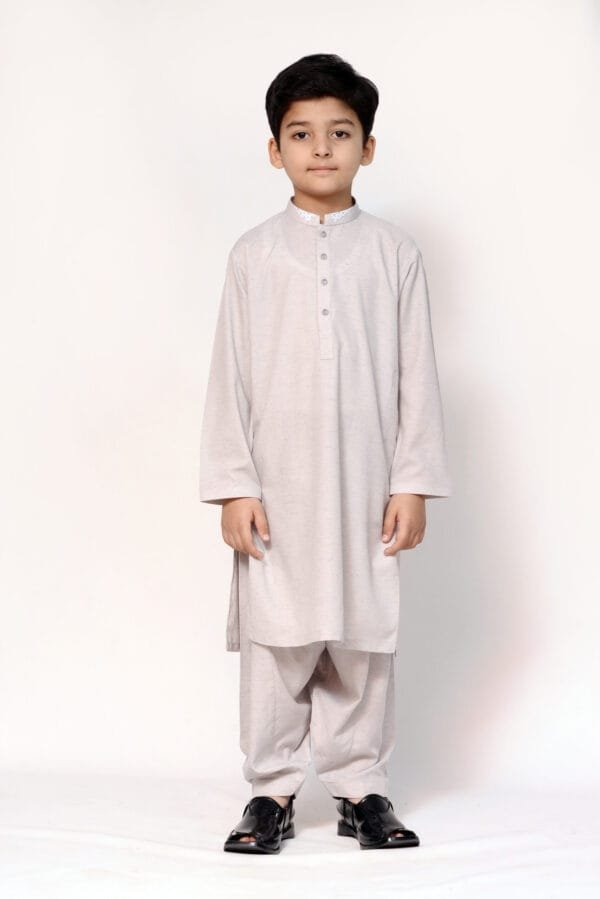 Firdous Cream Styling Kurta Shalwar Blended