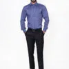 Firdous Blue & White Lining Check Men’s Formal Shirt Cotton