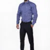 Firdous Blue & White Lining Check Men’s Formal Shirt Cotton - Image 2