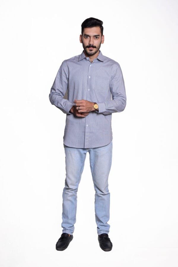 Men’s Formal Shirt Cotton Gray - Image 2