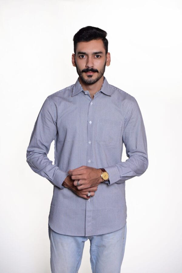 Men’s Formal Shirt Cotton Gray - Image 3