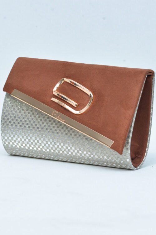 Firdous Clutch bag Brown Velvet