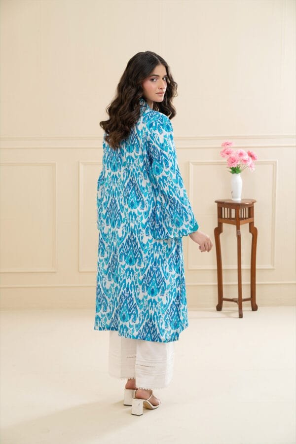 Ice Blue Lawn Fabric - Image 4