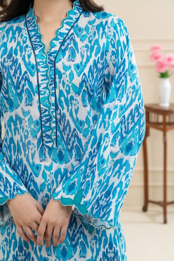 Ice Blue Lawn Fabric - Image 3