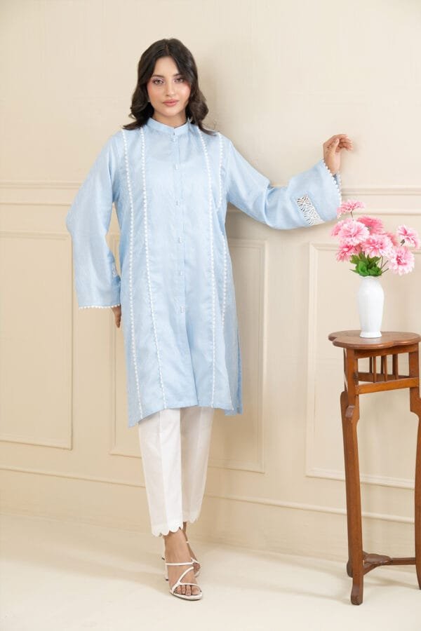Blue Mist Lawn Fabric - Image 5